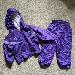 Vintage purple 90’s windbreaker baby track suit